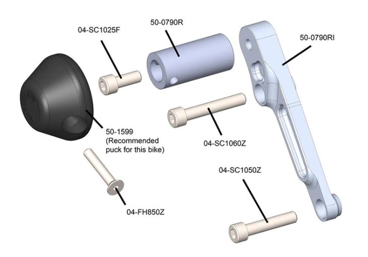 Woodcraft Frame Sliders Kit KTM Duke 790 / 890 (20182022) 500790**